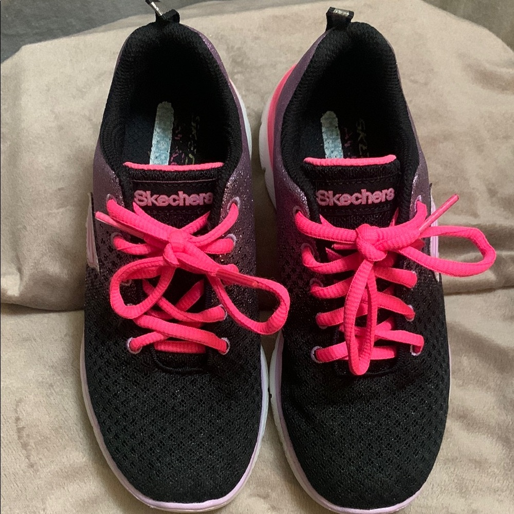 Skechers Kids' Black and Pink Sneakers